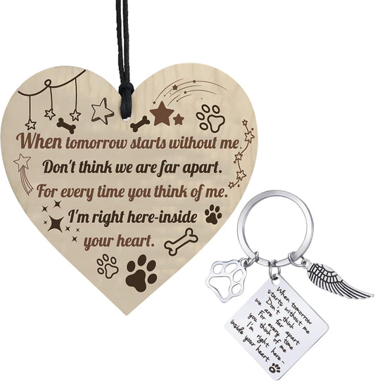 Dog Memorial Gifts Key Ring Pet Sympathy Gift Dog Remembrance Keychain Loss of Pet Paw Prints Memorial Dog Keyring for Pet Lover