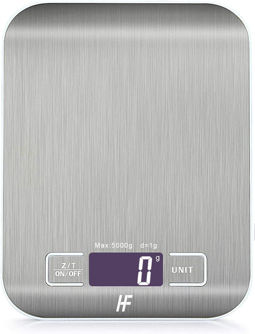 5Kg 1G 11Lb Digital Kitchen Scales Food Scale with Stainless Steel Platform Electronic Cooking Backlit LCD Display Multifunction for Home and Office Use
