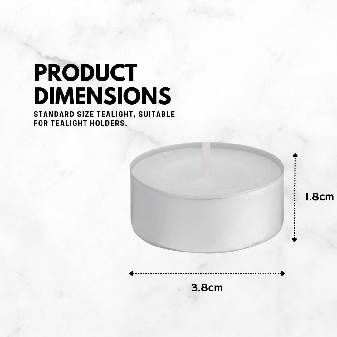 Prices Patent Candles White Tealights Bag, Pack of 50, Wax, L X 3.8Cm W X 1.8Cm H, Unscented
