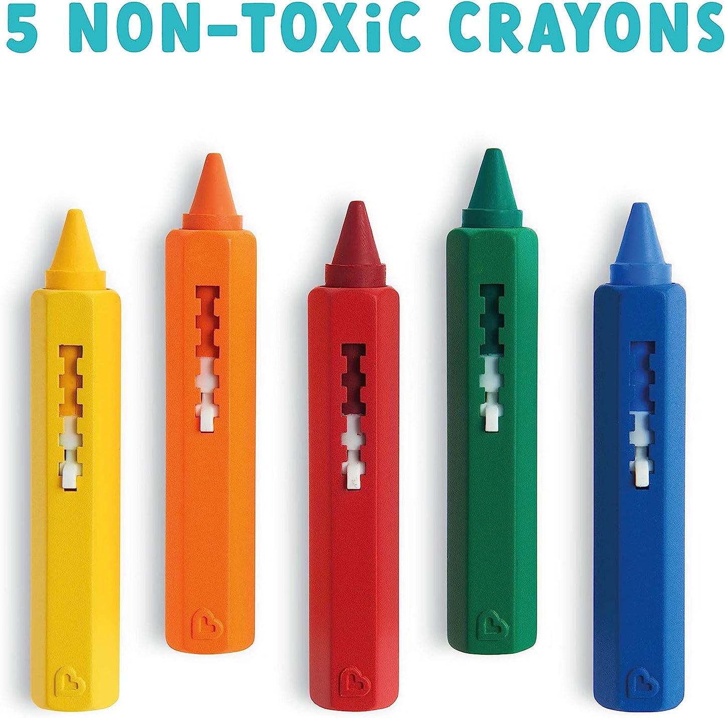 Bath Crayons | Colourful Bath Toy Mess-Free Shower Toys | Draws on Tiles & Porcelain | Washable Baby Bath Toy - Set of 5 Crayons