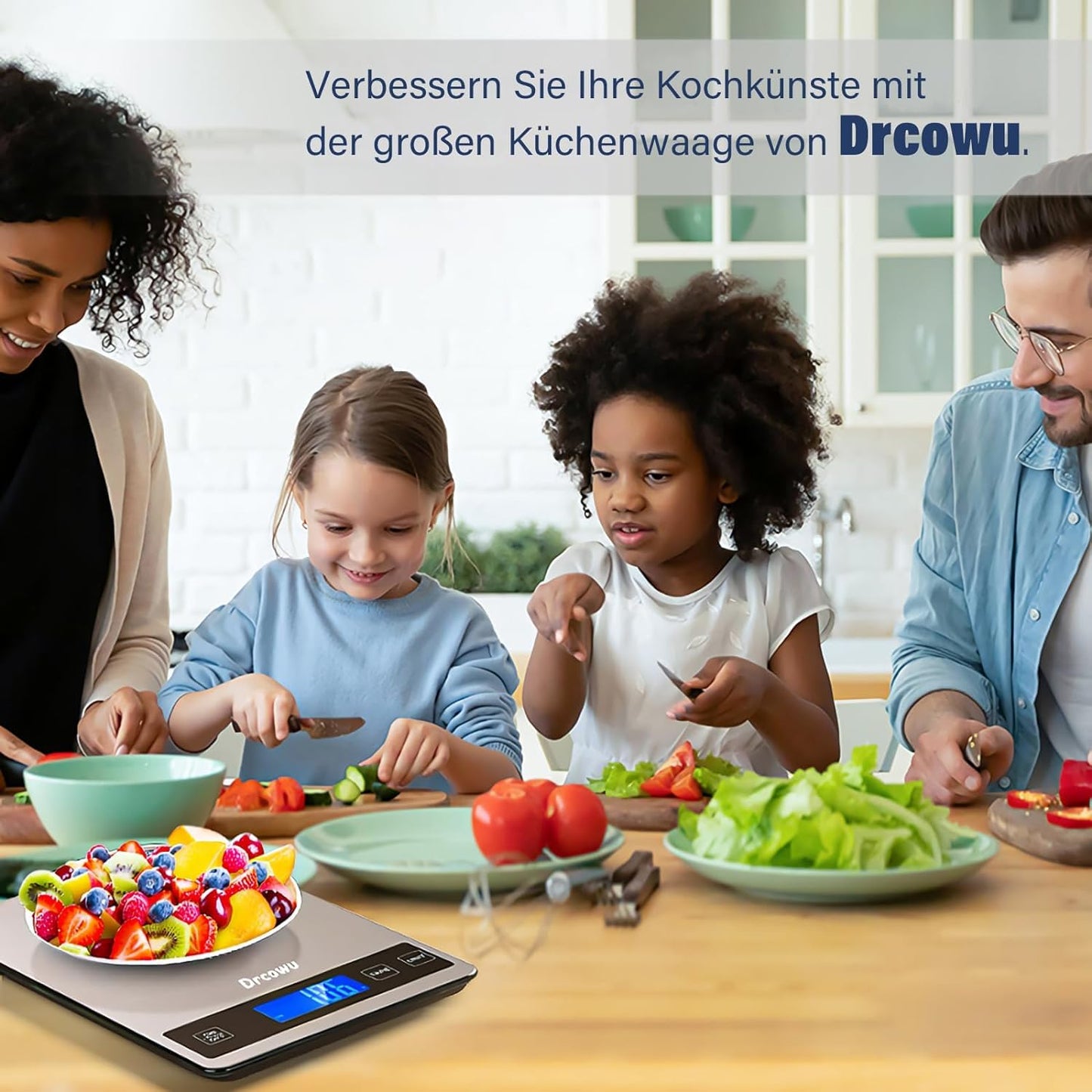Digital Kitchen Scales with Large LCD Display, Food Weighing Scale 15Kg for Cooking Bakery, Electric Baking Scales with Tare Function, Grams and Oz, Backlight LCD, 1G/0.1Oz Accuracy