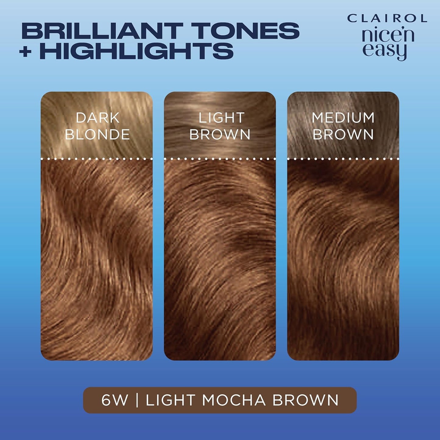 Nice'N Easy Crème, Natural Looking Oil Infused Permanent Hair Dye, 6W Light Mocha Brown