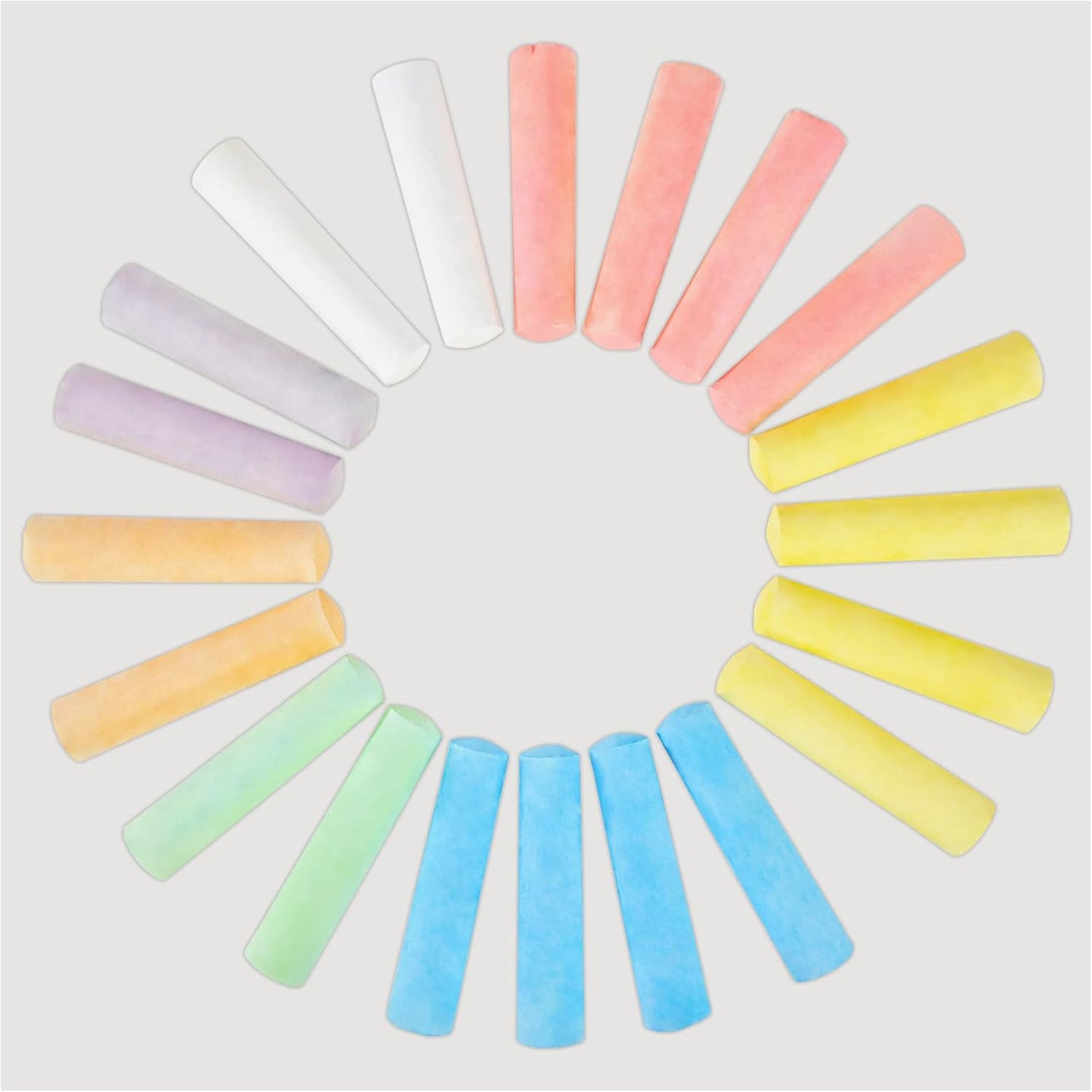 20 Giant Chalks - Extra Large Childrens Chunky Pavement Chalks - Bright Vibrant Colours - Washable, Easy Clean Outdoor Kids Garden Toys - Portable Carry Case with Handle - Ages 3 Years Plus