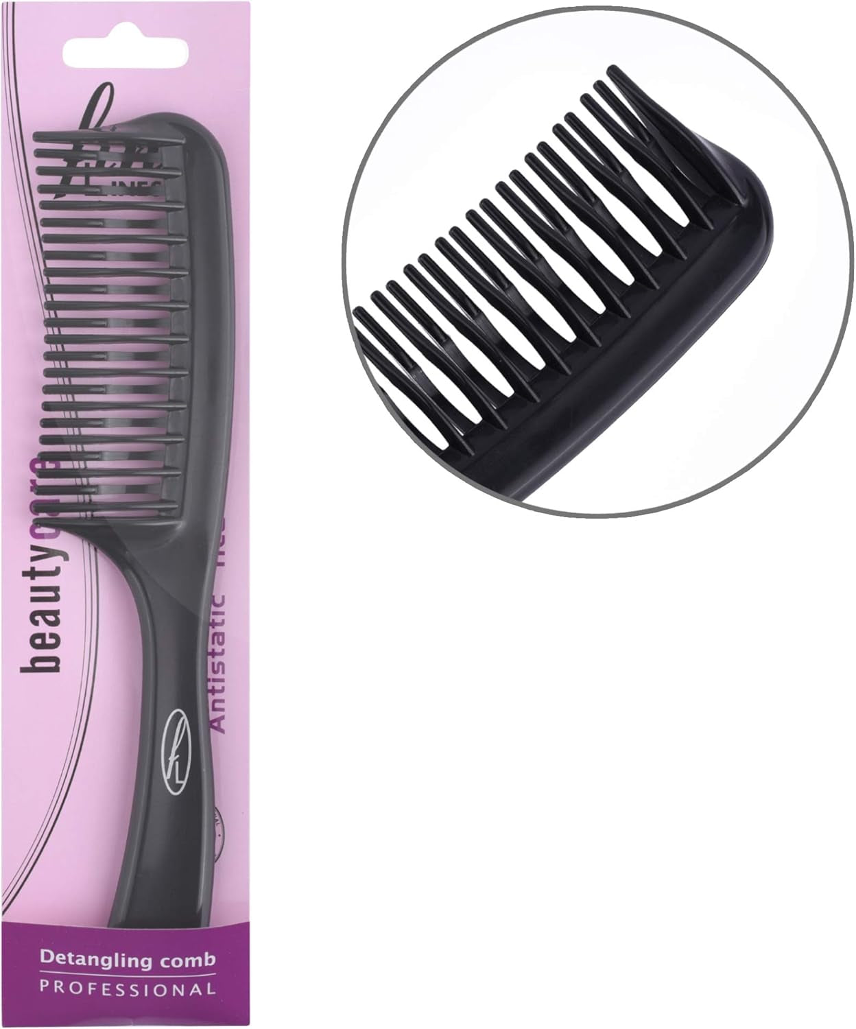- Detangling Comb with Unique Intertwined Teeth - Hair Detangling and Shower Comb Great for Afro, Wet or Curly Hair, Thick Plastic Black Antistatic Comb