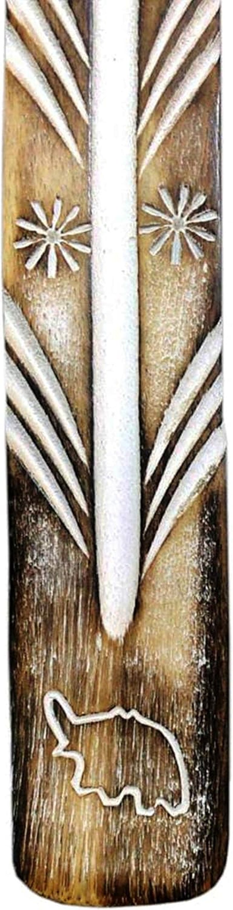 Incense Stand Wooden Ash Catcher with Brass Stars Incense Stick Holder (White)