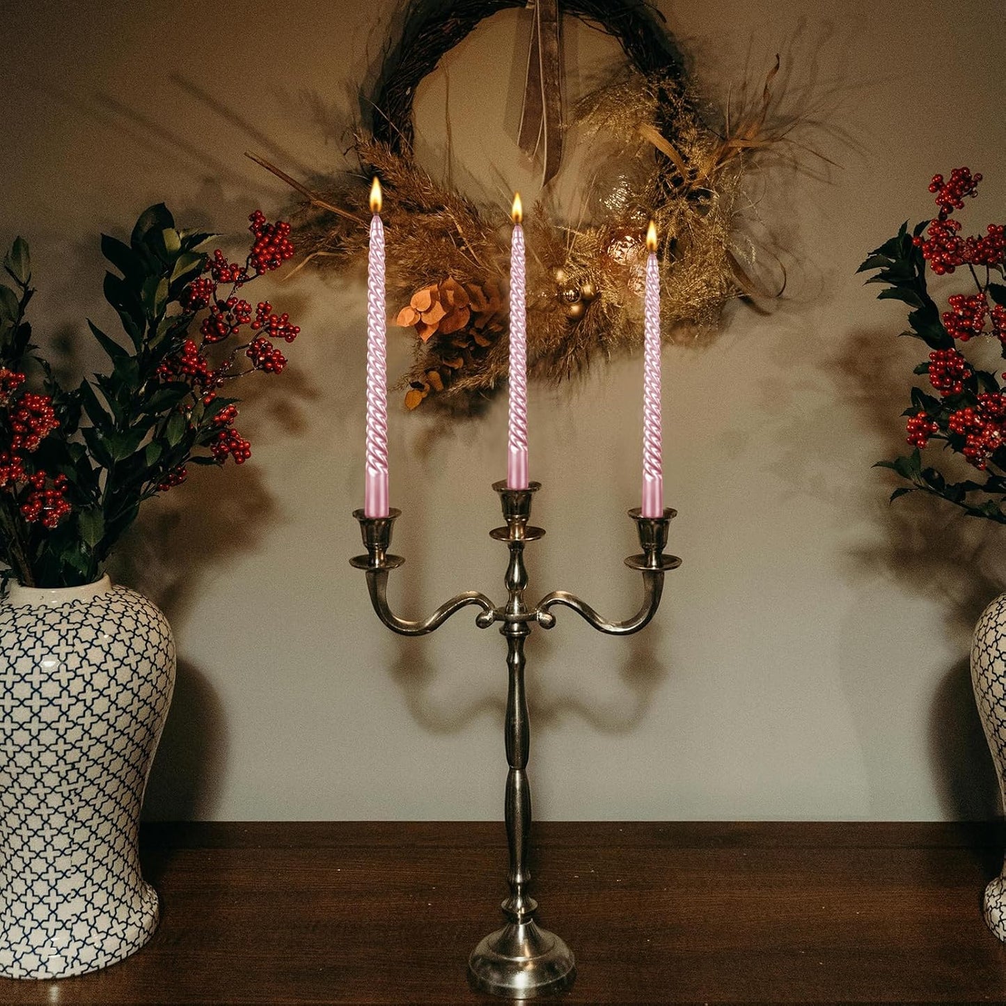 10 Inch-8Inch Taper Candles-Set of 4 Taper Candles - Unscented Dripless and Smokeless,Tall Candlesticks, Home Dinner, Party, Wedding, Halloween, Churches,Christmas (Bronze, 10 Inch)