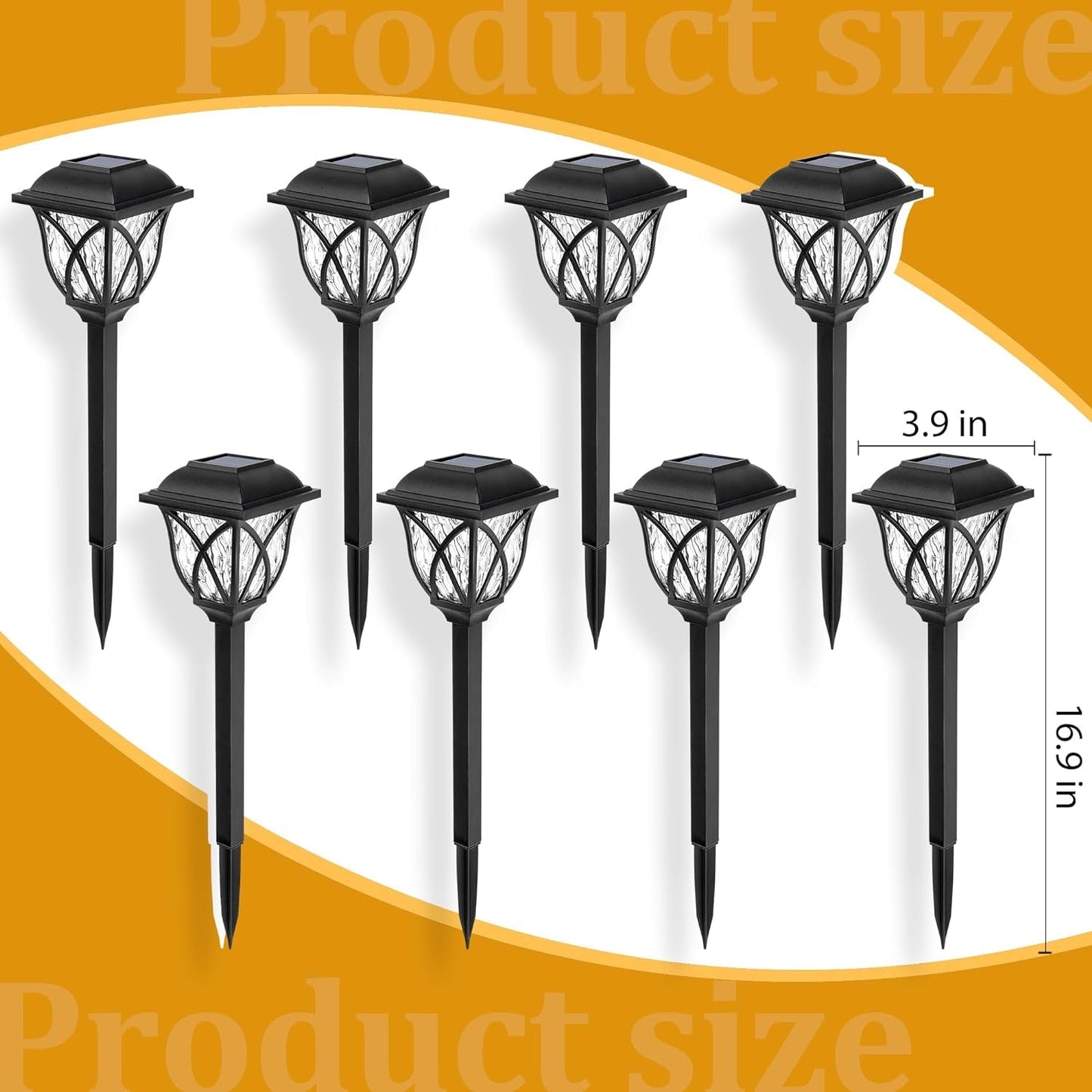 Solar Pathway Lights,6 Pack LED Solar Garden Lights Outdoor,Waterproof Solar Powered Path Lights for Yard, Patio, Landscape, Walkway (Warm White)