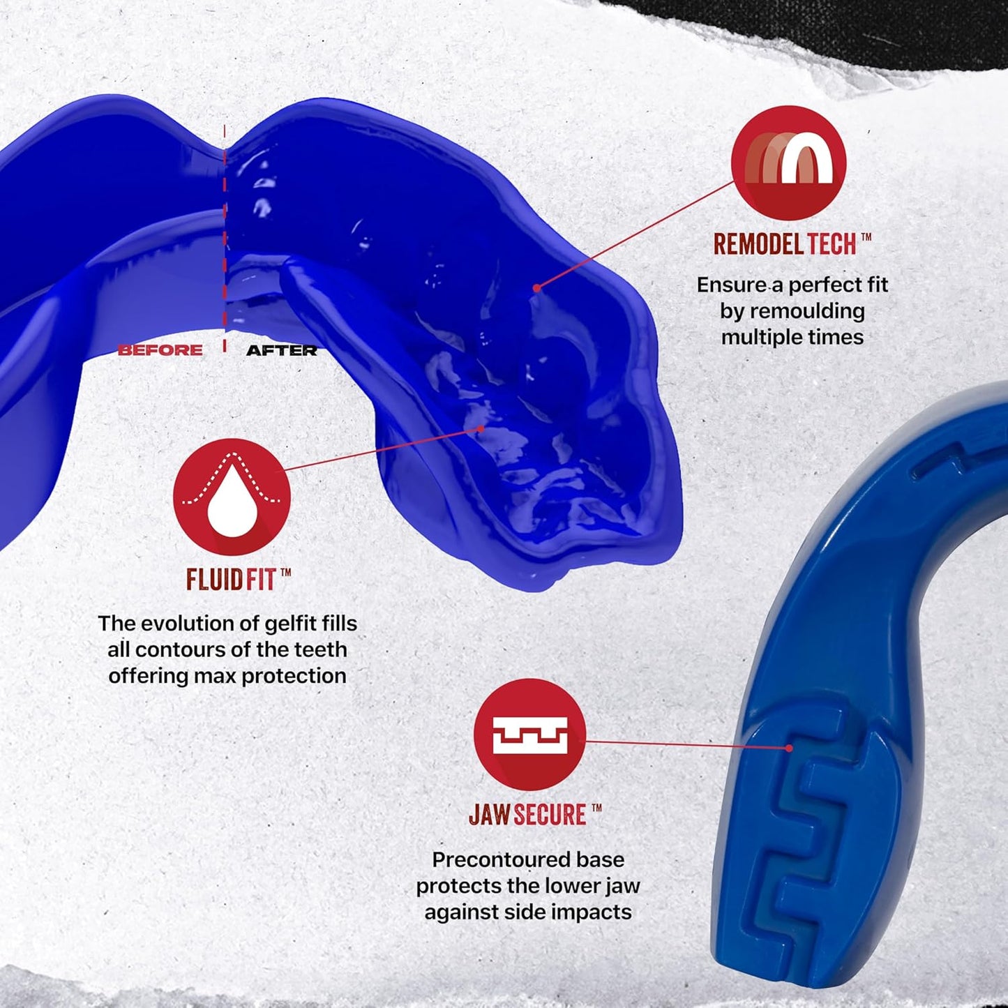 Mouthguard Slim Fit, Adult and Junior Gum Shield with Case for Boxing, MMA, Rugby, Martial Arts, Judo, Karate, Hockey and All Contact Sports