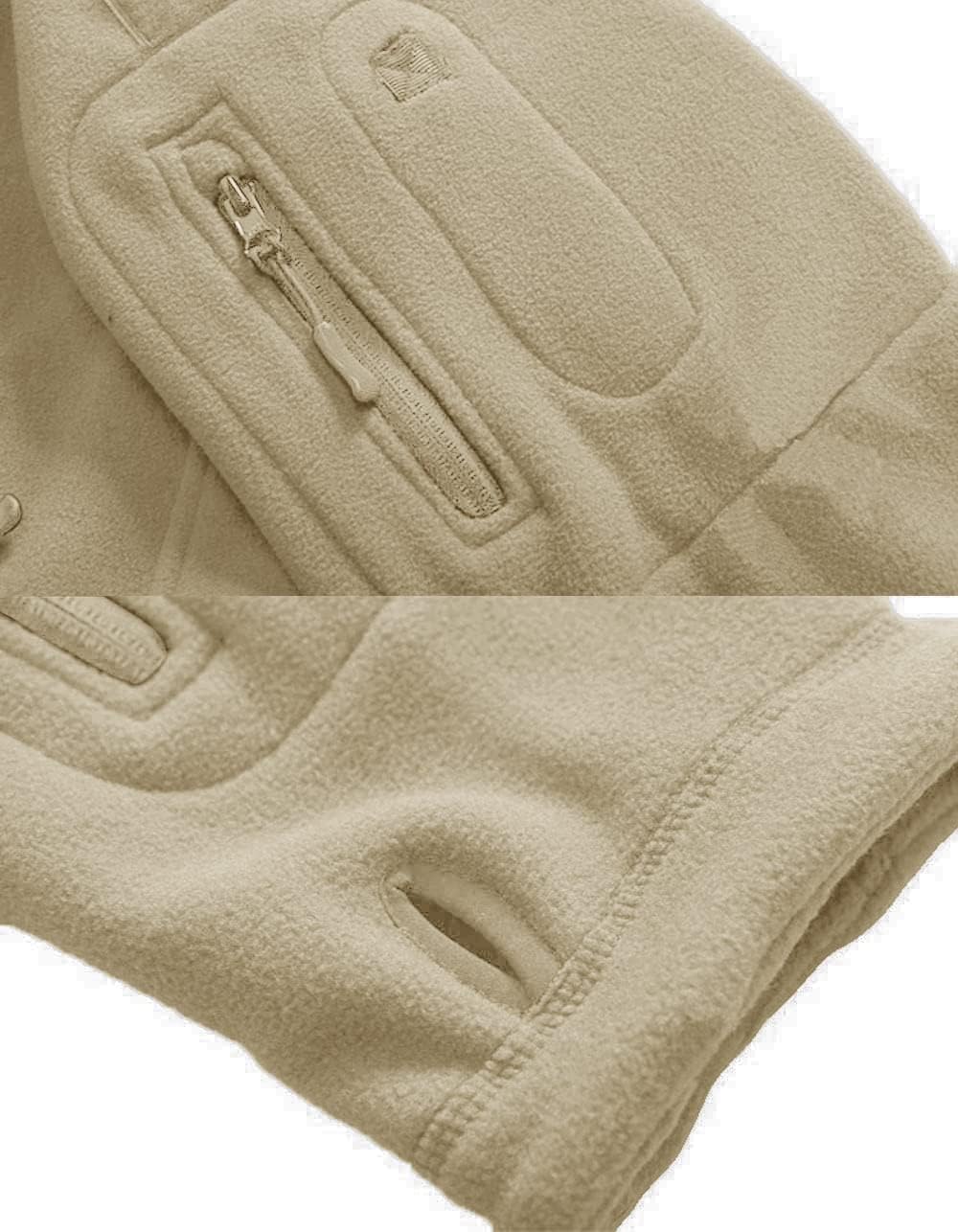 Men'S Military Fleece Jackets Zip up Hoodies Windbreakers Warm Hiking Camping Hunting Tactical Winter Coats with 6 Zip Pockets