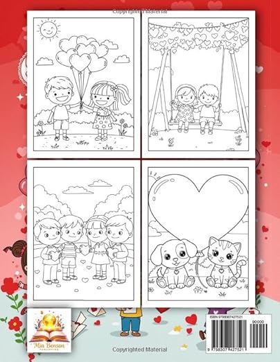 Valentine’s Day Coloring Book: For Kids Paperback – Large Print, 18 Jan. 2025 by Mia Benson (Author)