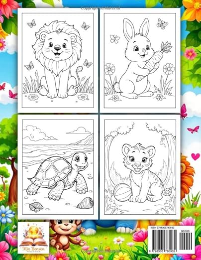 Animals Coloring Book for Kids Ages 4-8 Paperback – Large Print, 3 Jan. 2025 by Mia Benson (Author)