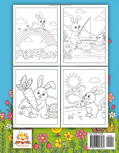 Easter Coloring Book for Kids Paperback – Large Print, 18 Jan. 2025 by Mia Benson (Author)