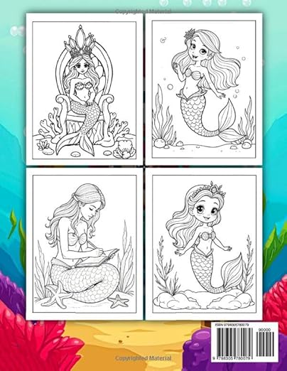 Mermaid Coloring Book for Kids Ages 4-8! Paperback – Large Print, 3 Jan. 2025 by Mia Benson (Author)