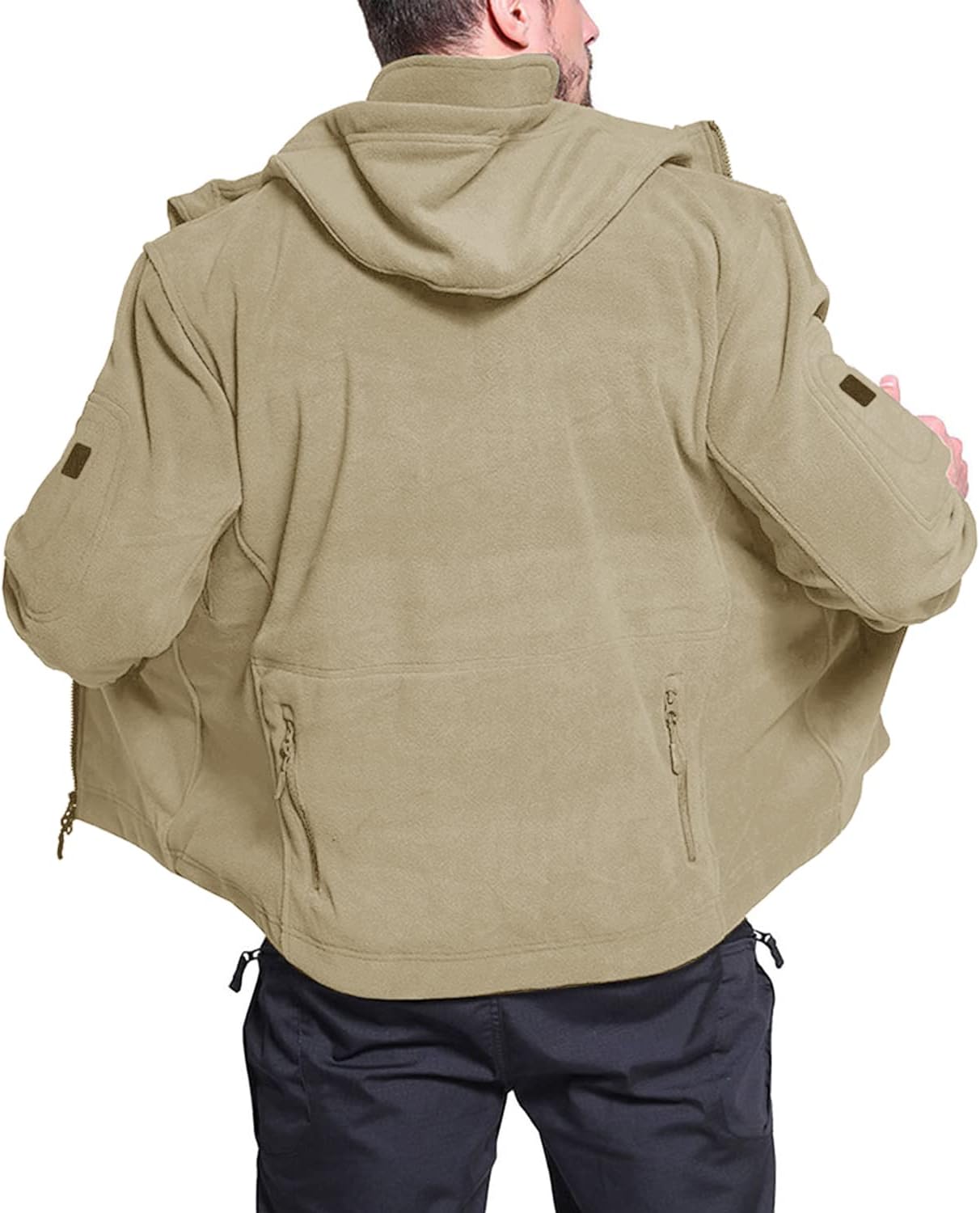 Men'S Military Fleece Jackets Zip up Hoodies Windbreakers Warm Hiking Camping Hunting Tactical Winter Coats with 6 Zip Pockets