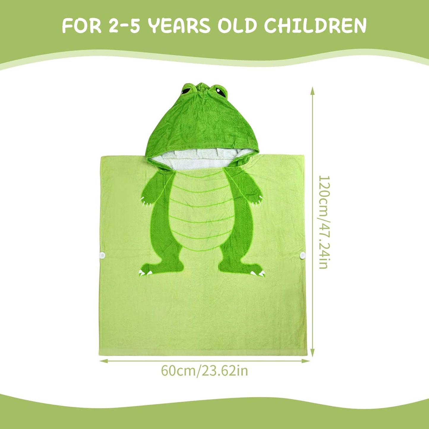 Hooded Towel for Kids Poncho Towel Hooded Swimming Towels Soft Cotton Kids Bath and Beach Towels Wrap Absorbent Toddler Beach Towel Blanket Pool Swim Towel for Boys Girls 2-6 Years Old (Dinosaur)
