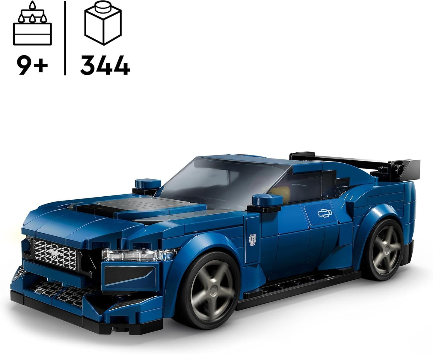 Speed Champions Ford Mustang Dark Horse Sports Car Toy Vehicle for 9 plus Year Old Boys & Girls, Buildable Model Set with Driver Minifigure, Kids' Bedroom Decoration, Birthday Gift Idea 76920