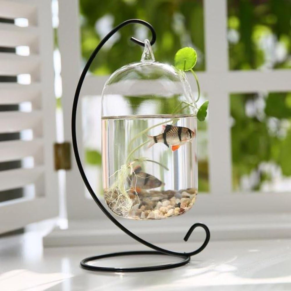 (6 Pack) Ornament Display Stand, Black Iron Hanging Stand Rack Holder for Hanging Glass Globe Air Plant Terrarium, Witch Ball, Christmas Ornament and Home Wedding Decoration