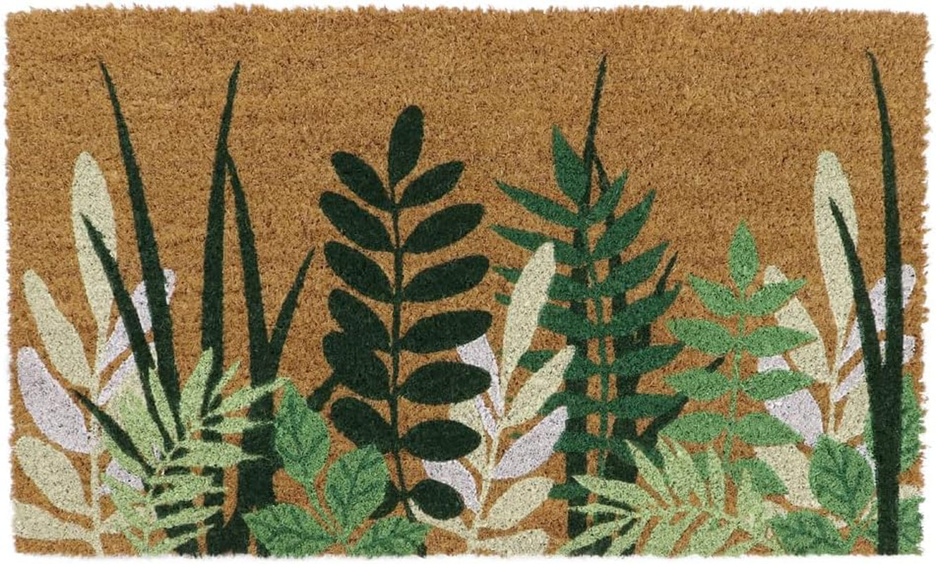 Eco-Friendly Latex Backed Coir Door Mat, Greenery, Natural (02-881), 45 X 75 Cm Approx.