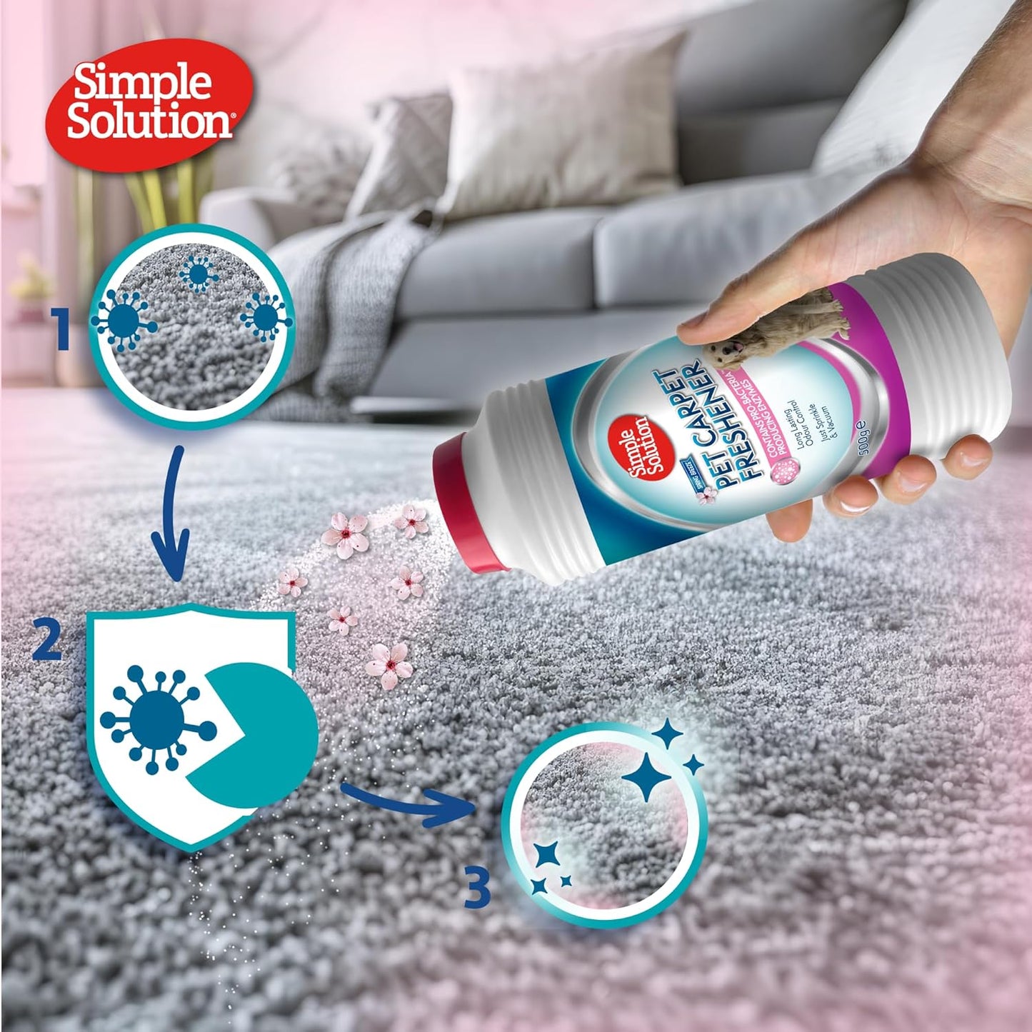 Pet Carpet Freshener with Enzymatic Cleaning Granules - 500G