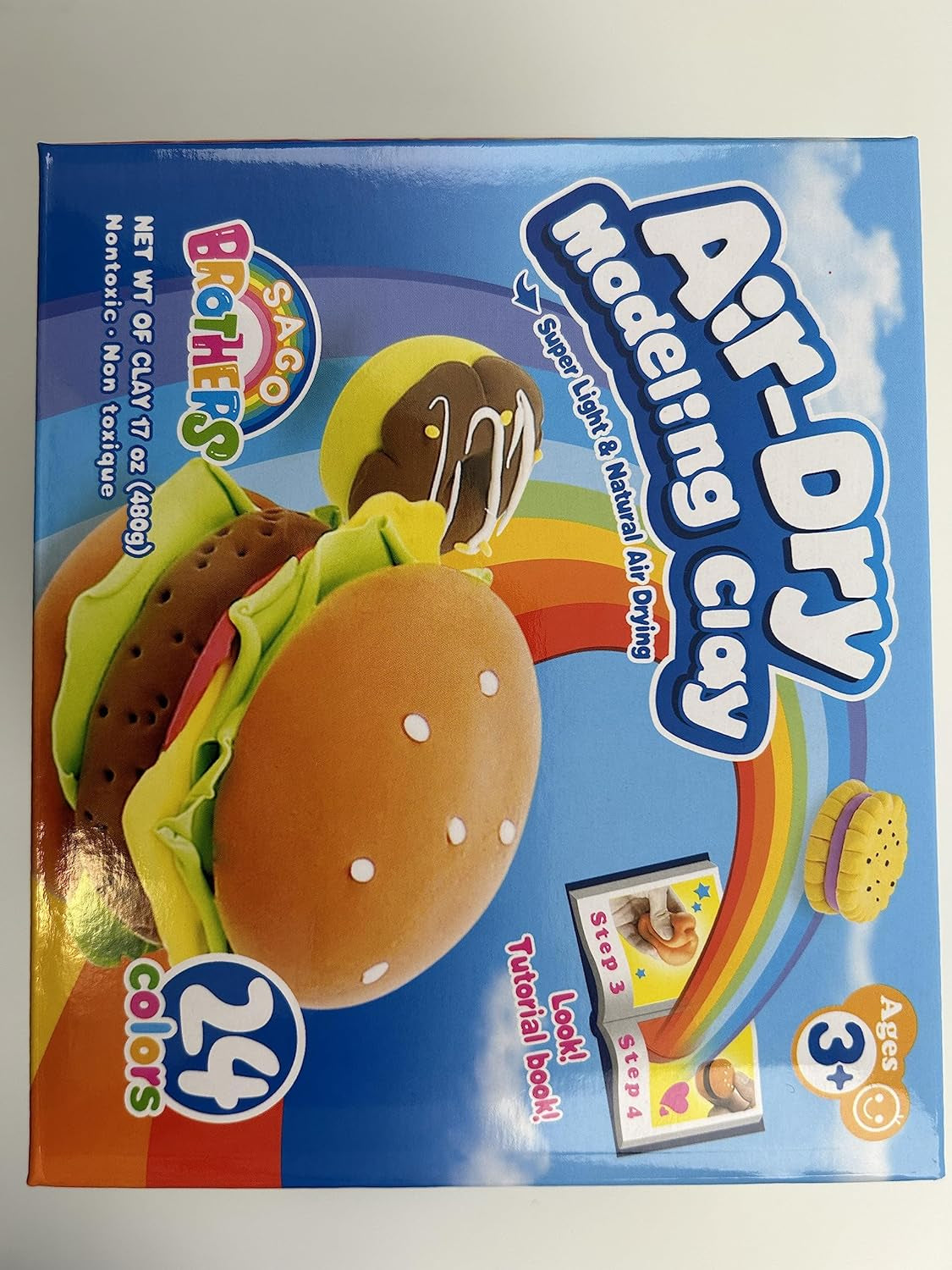 Air Dry Clay,24 Colors Modelling Clay with 3 Tools & Project Booklet,Diy Creative Ultra Soft Light Magic Clay,Arts and Crafts Kits for Kids Boys Girls Toys