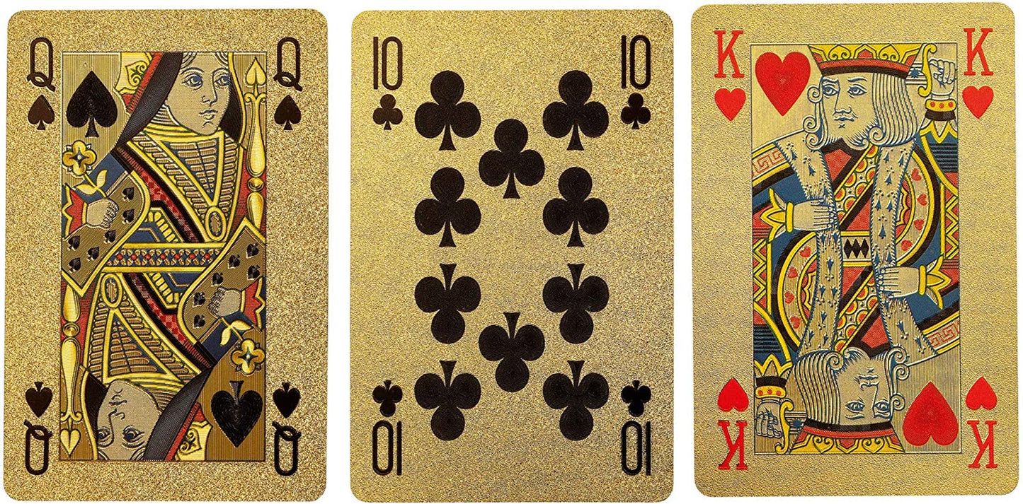 Gold Playing Cards Game, Sleek Gold Foil Design Deck of Cards, Ideal for Snap, Poker and a Ideal Travel Companion, Gift and Toy for Ages 6 Plus