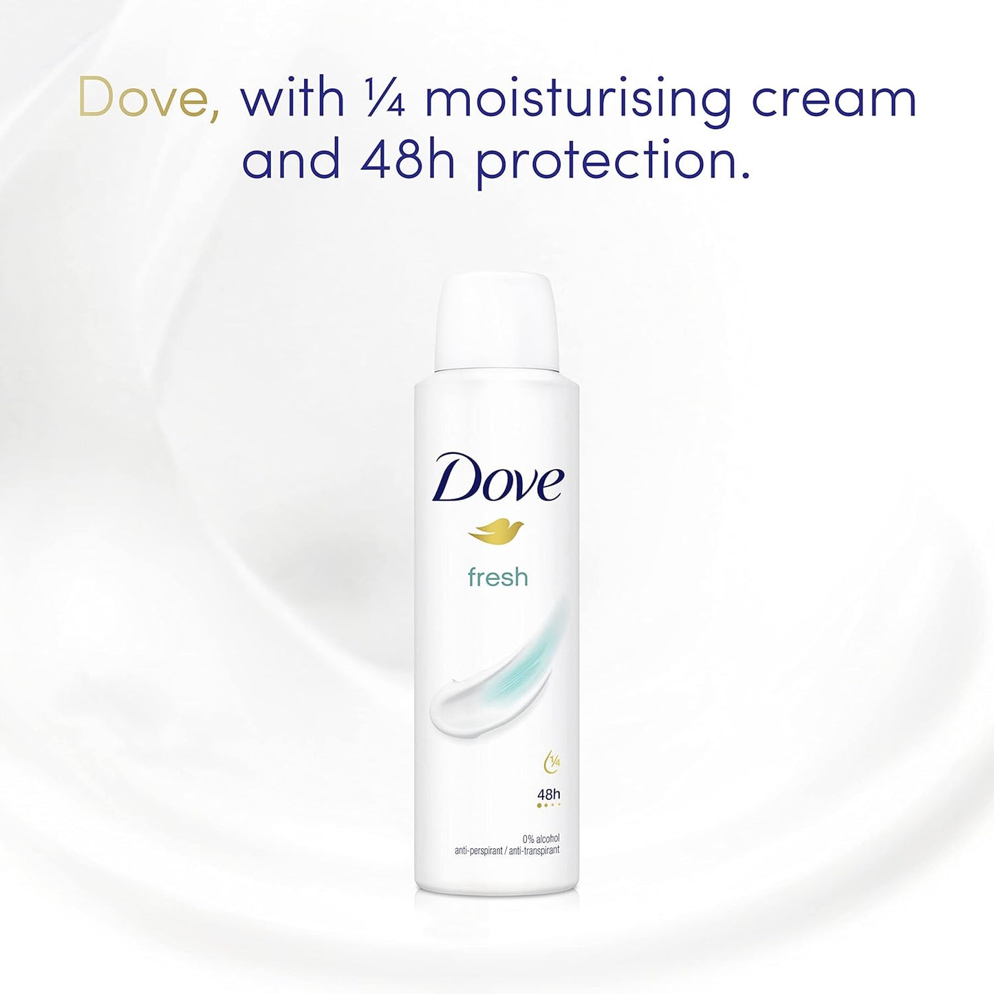 Fresh with ¼ Moisturising Cream Anti-Perspirant Deodorant Spray for 48 Hours of Protection 6 X 150 Ml