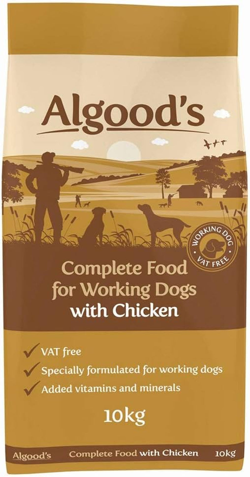 Algoods Complete Dry Dog Food with Chicken 10Kg, High Protein Dog Food Dry for Working Dogs, Dog Biscuits for Large and Small Breeds