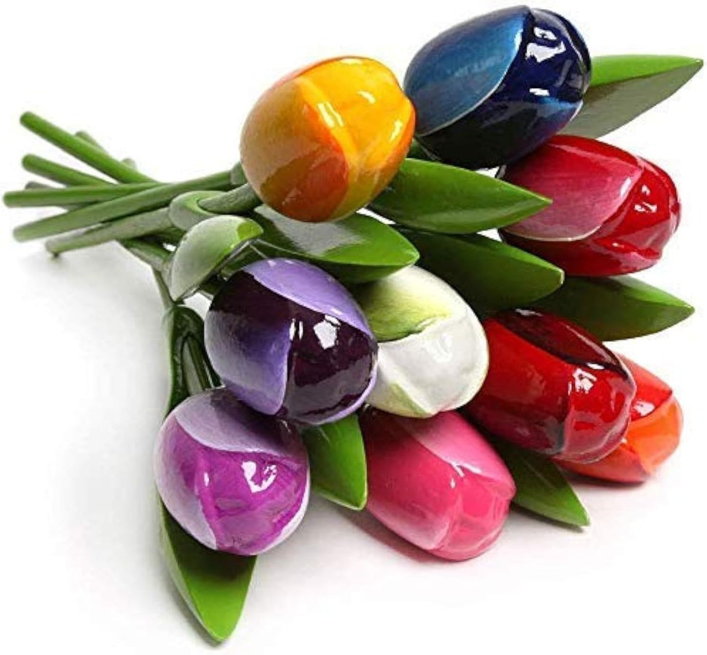 Wooden Tulip Bouquet, 9 Tulips, 34 Cm High, Handmade, Bouquet, Decoration, Gift, Wedding, Made in Holland