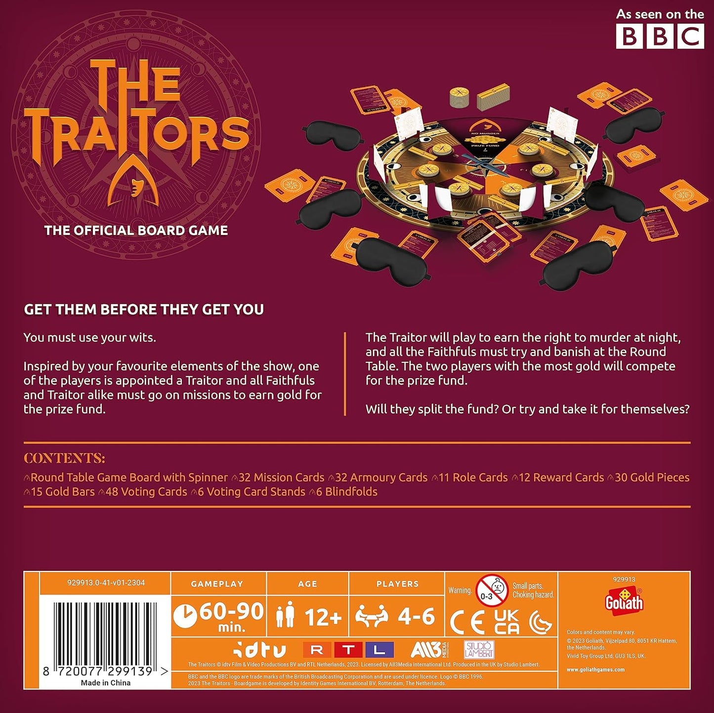 Games Presents: the Traitors - Official Board Game | Based on the Hit BBC Show | Can the Faithfuls Catch the Traitor? | for 4-6 Players | Ages 12+