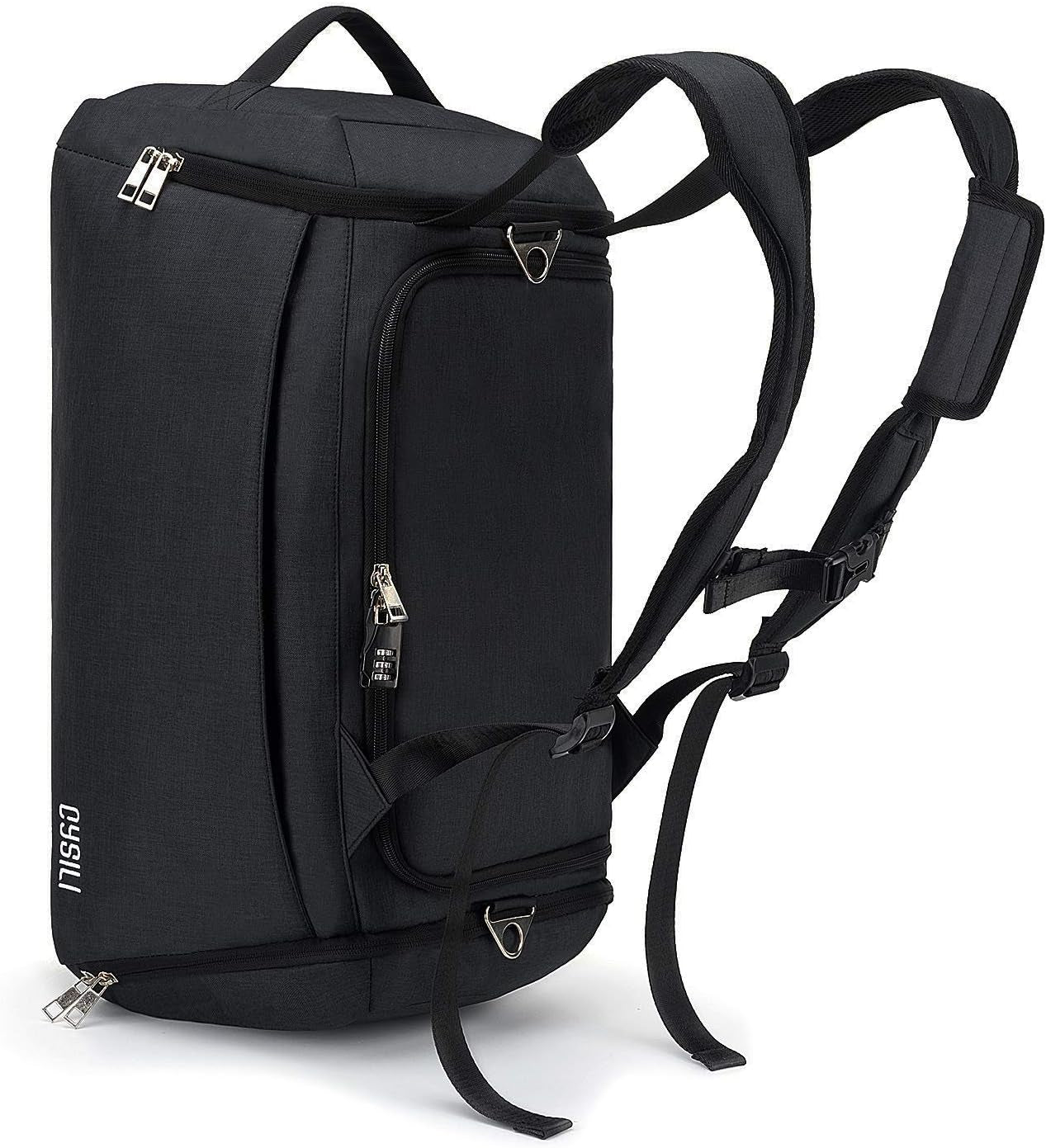 Sports Duffle Bag with Shoes Compartment and Wet Pocket, 42L Waterproof Gym Bag for Men and Women, Durable Travel Duffel Bag with Shoulder Strap and Combination Lock