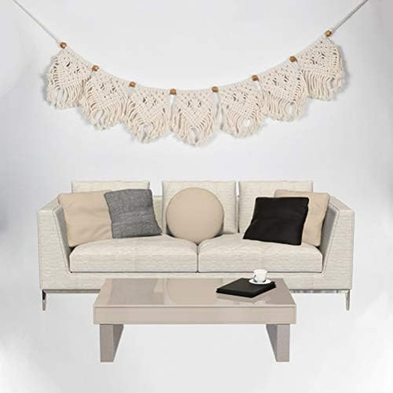 Wall Hanging Tapestry Bohemian Macrame Woven Handmade Cotton Rope Home Decor Craft Christmas Birthday Presents, 110 X 20Cm