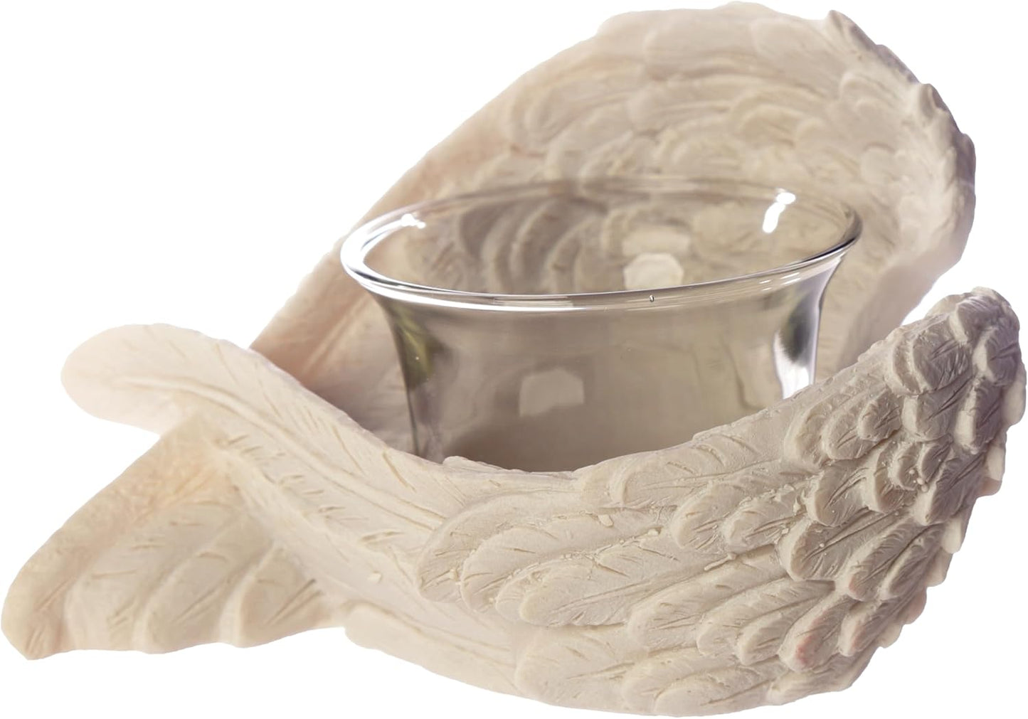 Angel'S Wings Tea Light and Votive Candle Holder - Bathroom Fireplace Shelf Ornament - Tealight Holders - Glass - New Home Gifts - Living Room Accessories - Gothic Agel Gifts for Women