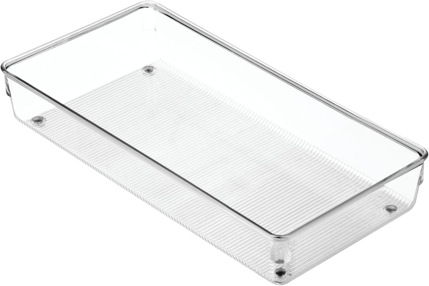 Idesign Cutlery Tray for Drawer, Large Plastic Kitchen Drawer Insert, Practical Drawer Organiser for Kitchen Accessories, Utensils and Cutlery, Clear, 15.2-Cm X 30.5-Cm X 5.1-Cm