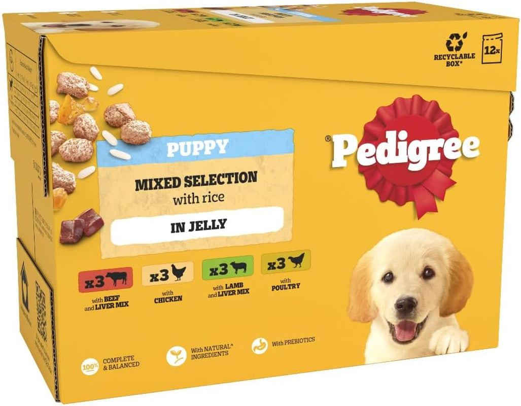 Junior Wet Dog Food for Young Dogs and Puppies, 12 Pouches (12 X 100 G)