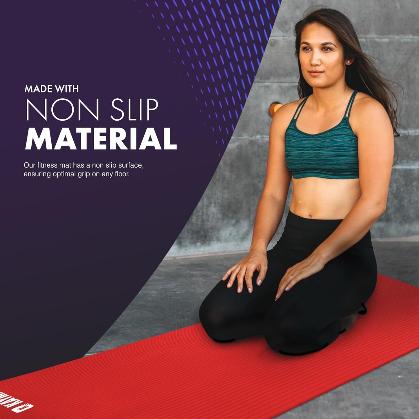 Yoga Mat – Multi-Purpose Extra Thick Foam Exercise Mats – Ideal Floor Mat for Pilates, Stretching, Resistance Workout & Therapy – Home & Gym Equipment Accessory for Men Women Kids –183 X 60Cm