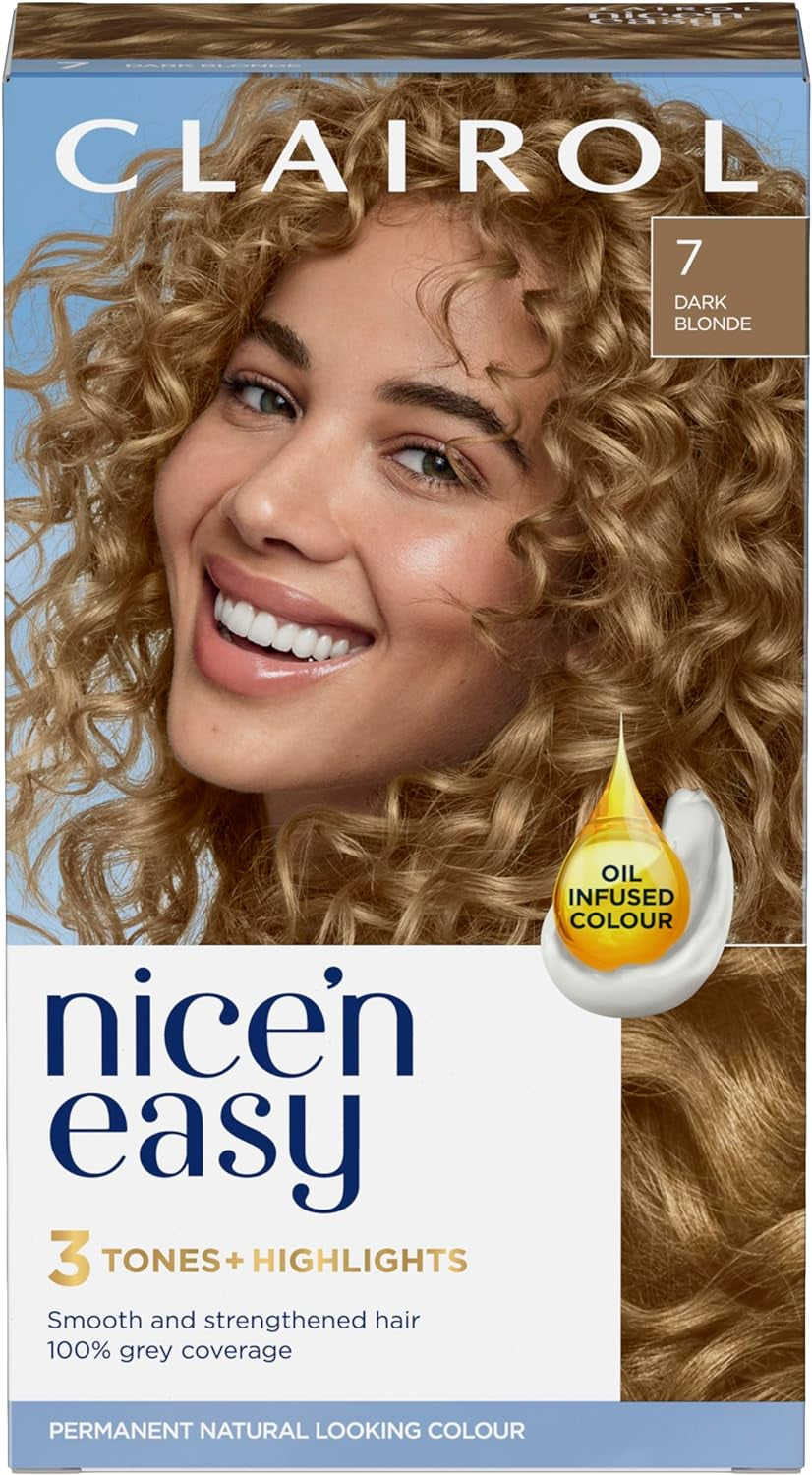 Nice'N Easy Crème, Natural Looking Oil Infused Permanent Hair Dye, 7 Dark Blonde