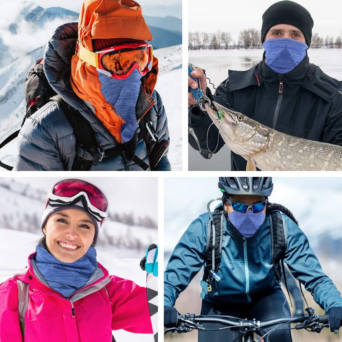 Neck Warmer Snood for Men & Women,Winter Neck Gaiter Fleece Bandana Face Covering Mask Windproof Neck Scarf Neckwear for Outdoor Sports Motorcycle Skiing Running Cycling