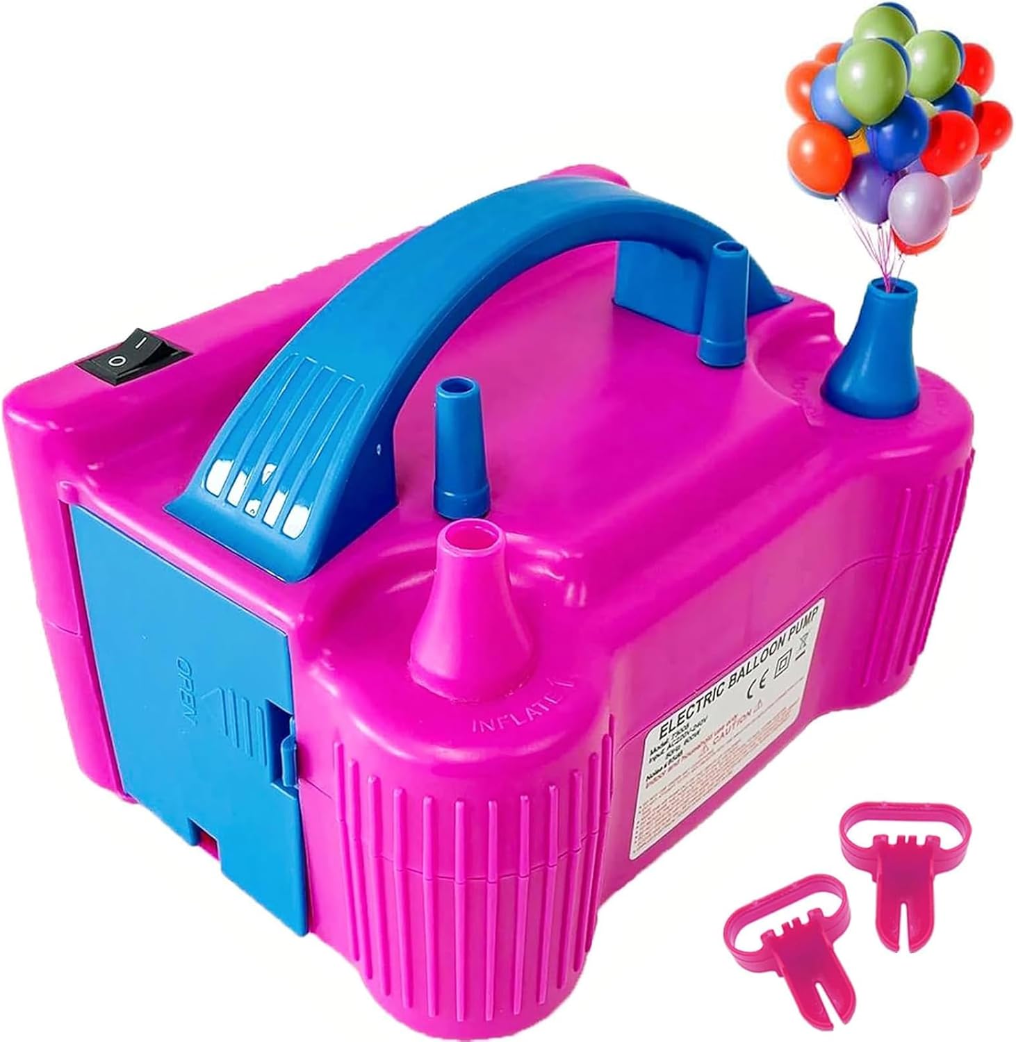 Electric Balloon Pump, Portable Dual Nozzle High Power (AC220-240V 600W) Balloon Inflator Blower Pump for Party, Wedding, Birthday, Activities and Festival Decoration