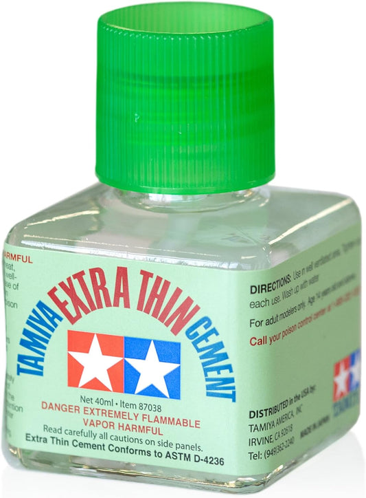 Extra Thin Liquid Cement Glue with Applicator Brush - 40Ml Bottle - 87038