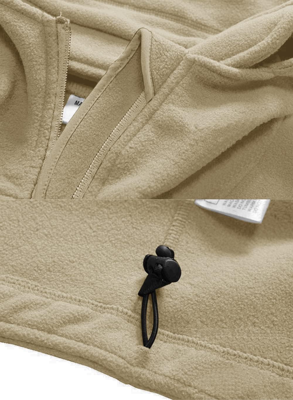 Men'S Military Fleece Jackets Zip up Hoodies Windbreakers Warm Hiking Camping Hunting Tactical Winter Coats with 6 Zip Pockets
