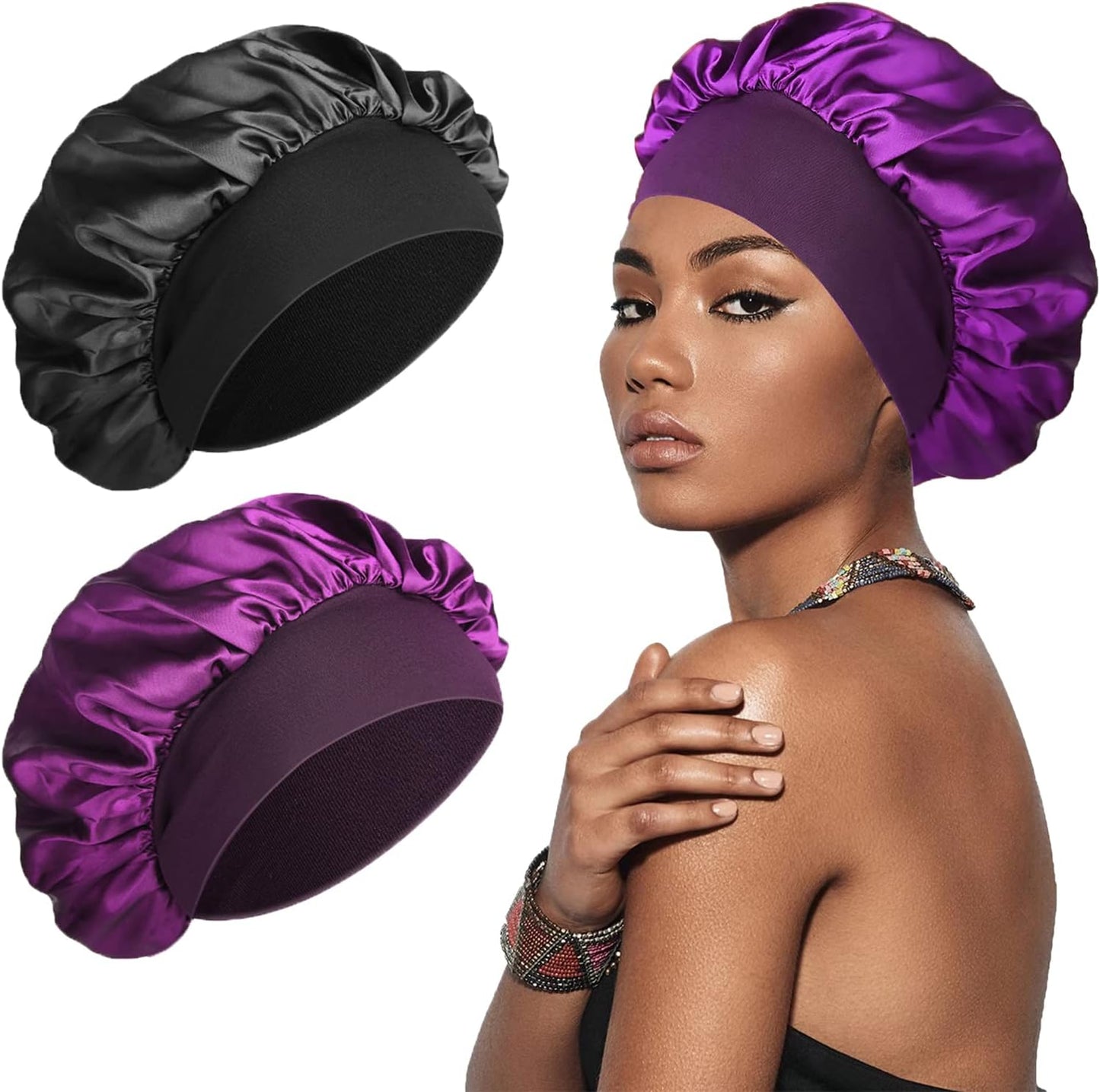 Silk Bonnet Satin Bonnet, Silk Hair Wrap for Sleeping, Soft and Comfortable Silk Sleep Cap