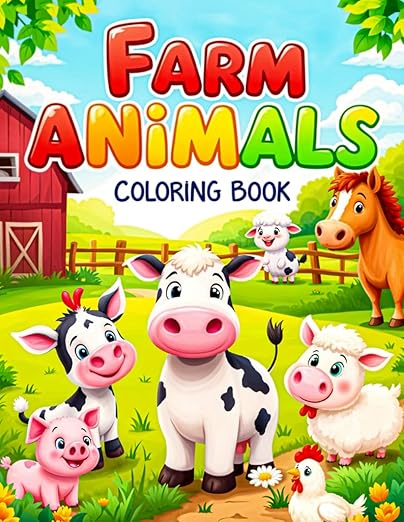 Farm Animals Coloring Book for Kids Paperback – Large Print, 4 Jan. 2025 by Mia Benson (Author)