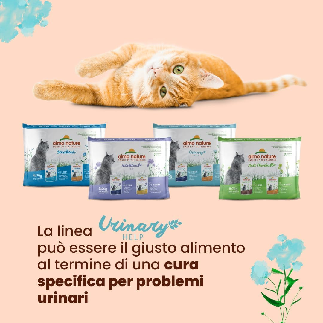 Functional Urinary Help Multipack Complete Wet Cat Food -3 Pouches with Fish/3 Pouches with Chicken, (Pack of 6 Pouches X70G), with Fish - with Chicken