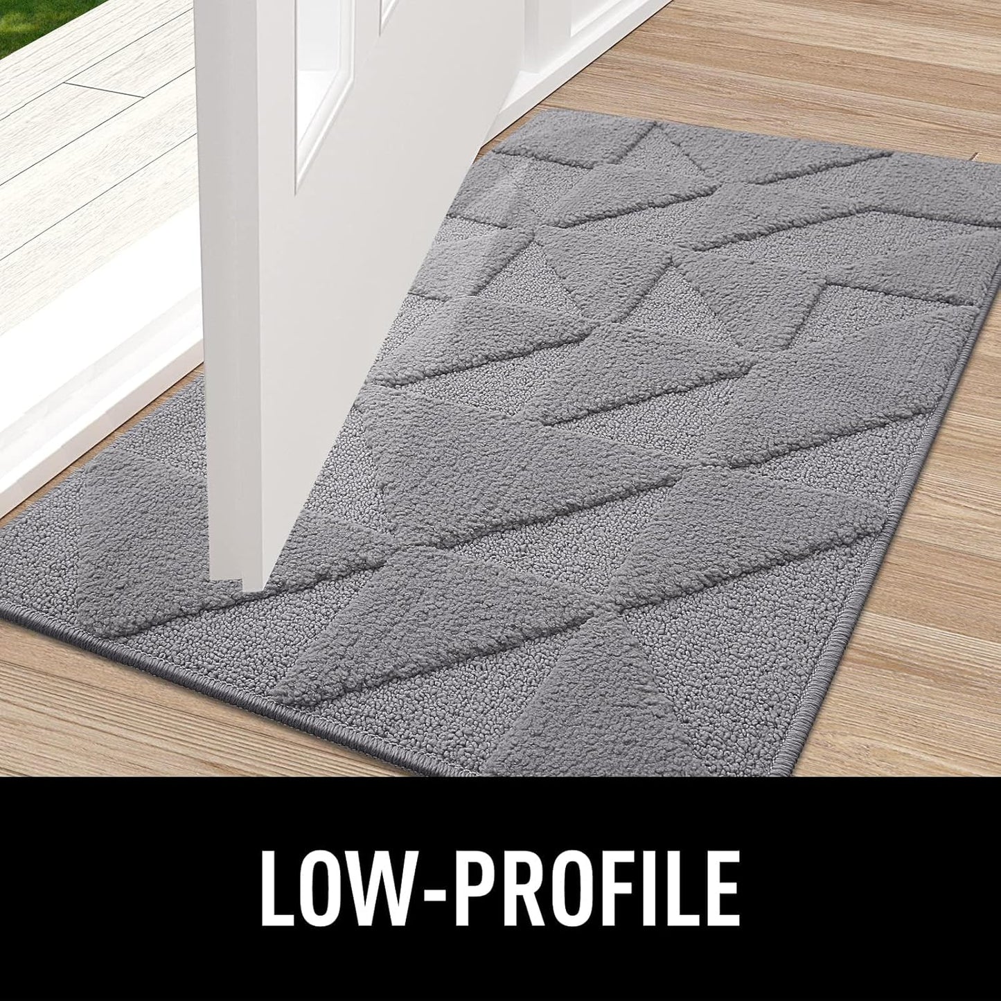 Door Mats Indoor, 50 X 80 Cm, Machine Washable inside Door Mat, Dirt Trapper Soft Doormats, Super Absorbent Entrance Rug, Non-Slip Floor Mat for Front Back Door, Pets and Dogs (Grey)