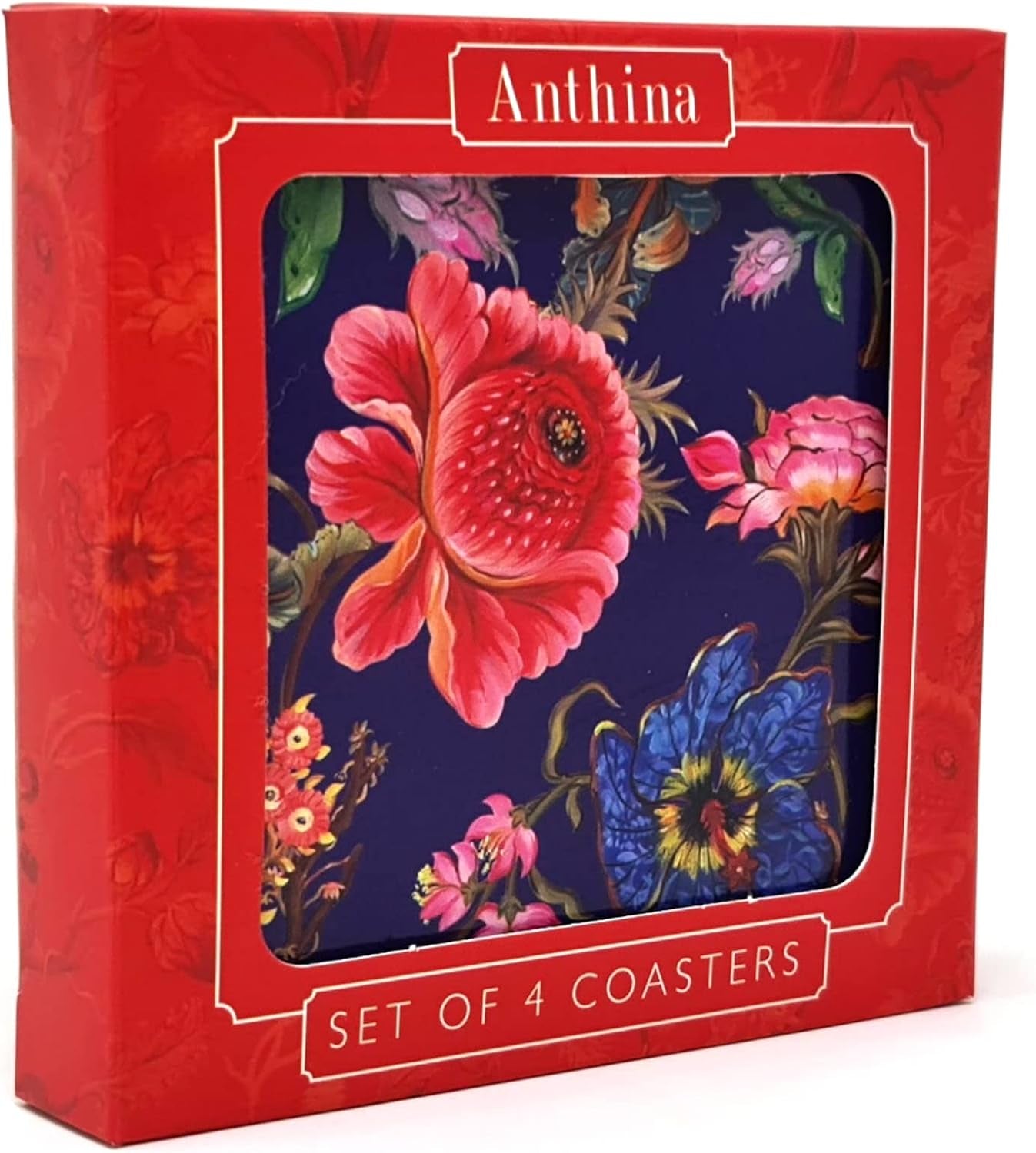 William Morris Set of 4 Anthina Boxed Melamine Coasters