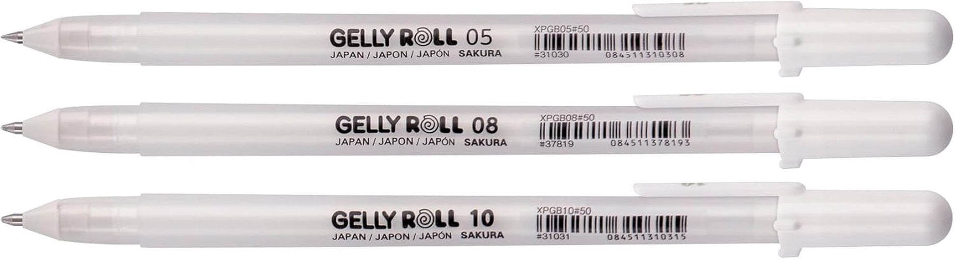 Gelly Roll Basic White Gel Pen Set of 3, Assorted Sizes | Opaque Pens for Highlights, Drawing & Crafts