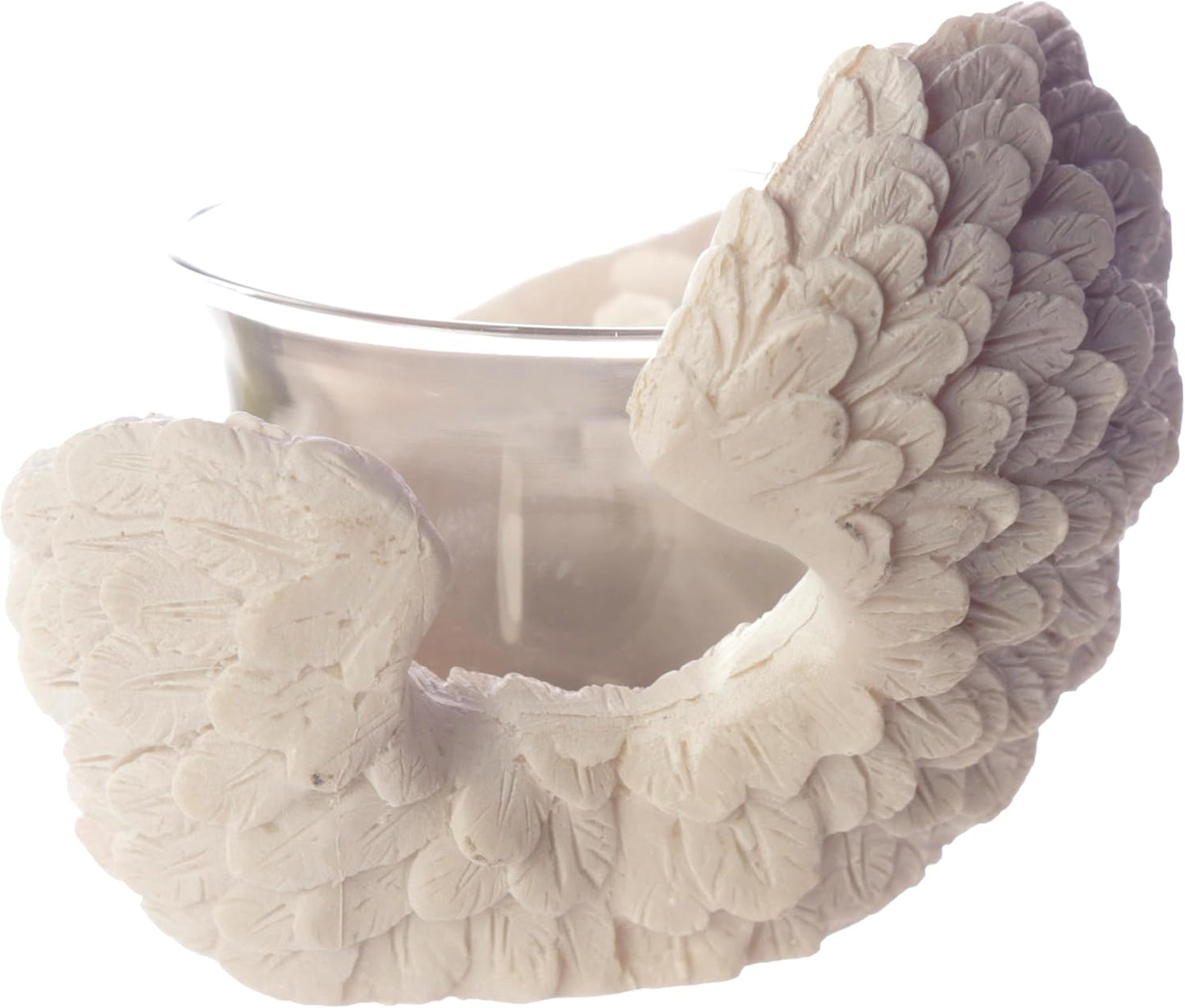 Angel'S Wings Tea Light and Votive Candle Holder - Bathroom Fireplace Shelf Ornament - Tealight Holders - Glass - New Home Gifts - Living Room Accessories - Gothic Agel Gifts for Women