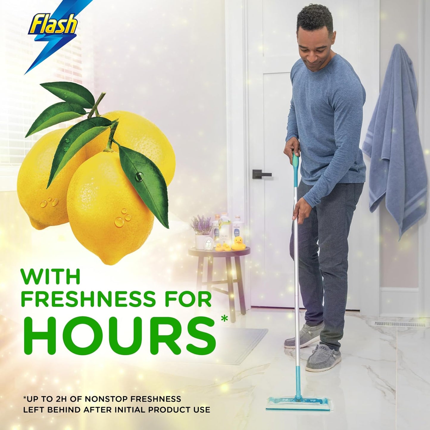 Speed Mop Starter Kit, All-In-One Floor Mopping System (4 Wet + 4 Dry Pads), Floor Mop, Mop Refill Pads