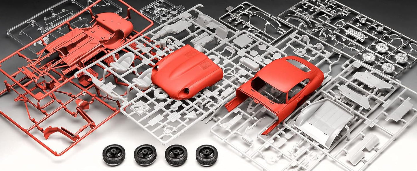 07668 Jaguar E-Type (Coupé) 1:24 Scale Unbuilt/Unpainted Plastic Model Kit, Red
