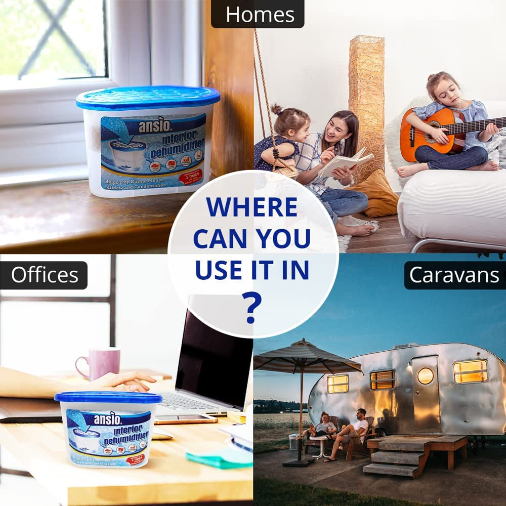 Dehumidifier 500Ml Pack of 10 Condensation Remover Moisture Absorber Dehumidifiers for Damp, Mould, Moisture in Home, Kitchen, Wardrobe, Bedroom